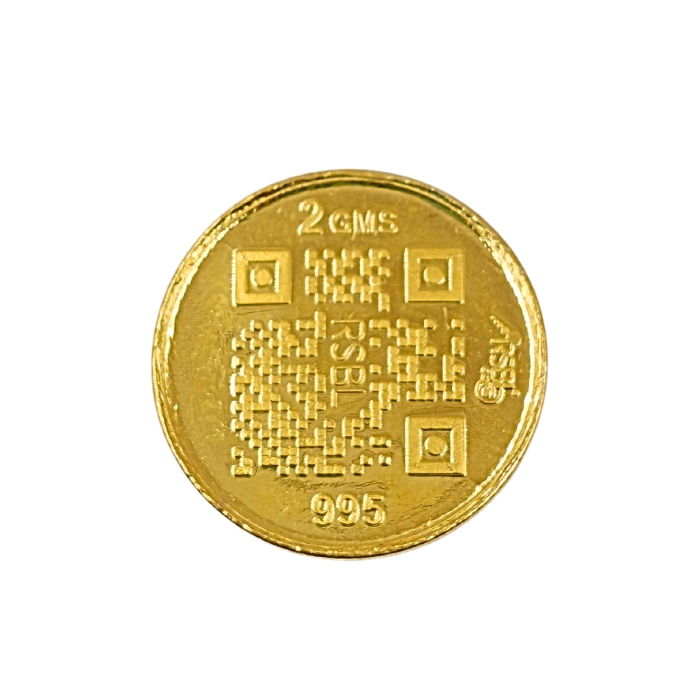 2g Gold Coin (Rose Design) — Jakhura Jewellers