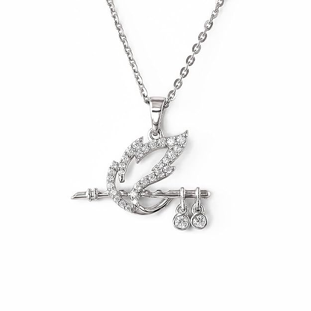 Divine Sparkle Krishna Flute 925 Sterling Silver Pendant with Chain