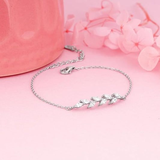 Leaf Whisper Silver Bracelet – Jakhura Jewellers
