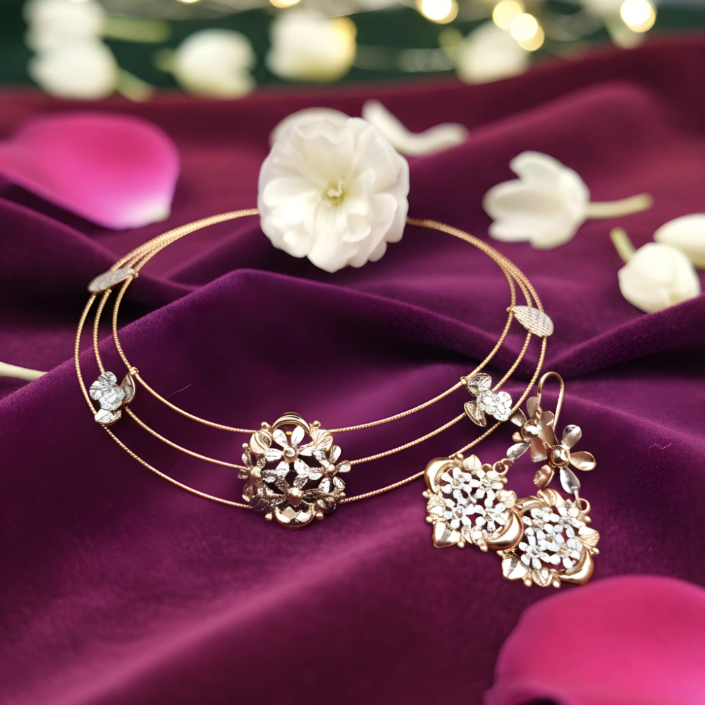 Silver Italian Rose Gold Polish Necklace