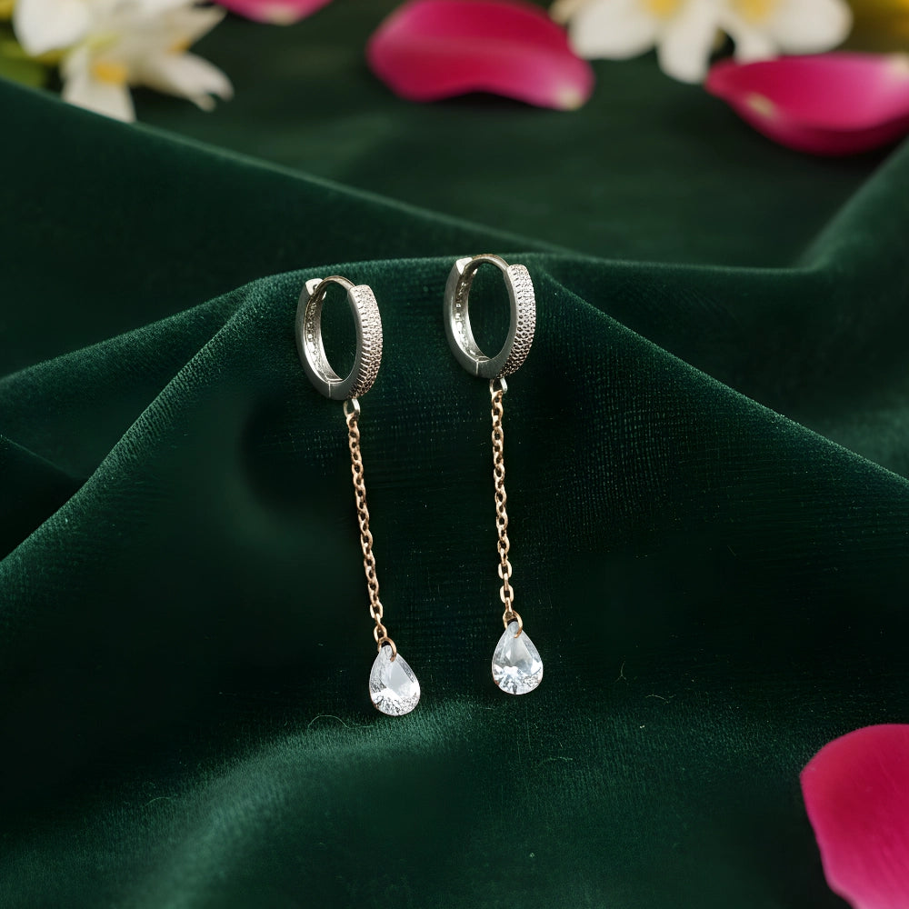 Silver Italian Chain Drop Earrings