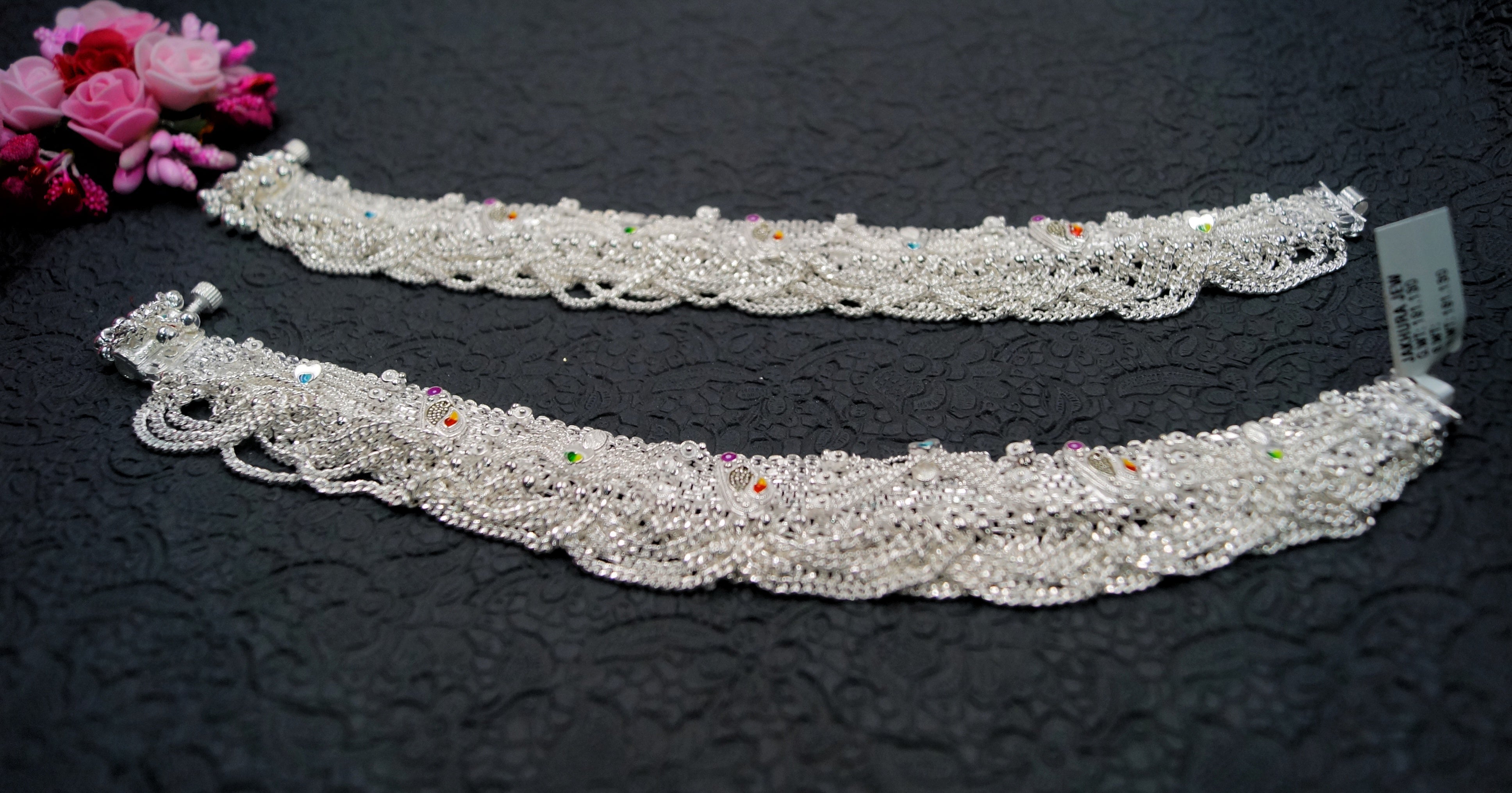 925 Silver Ankle Bracelet Set of 2 – Traditional Design