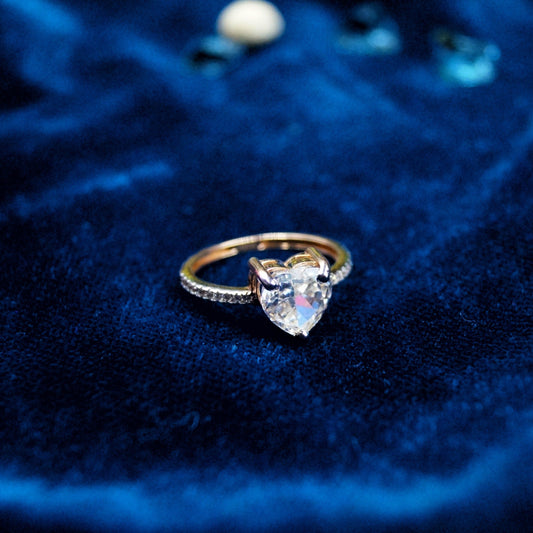 Heart-Shaped Solitaire Gold Ring for Women