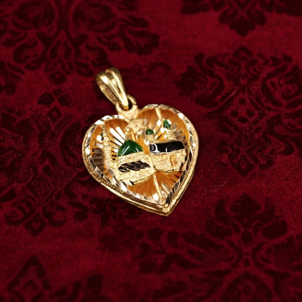22K Gold Heart Designer Pendant | Elegant Love-Inspired Craftsmanship