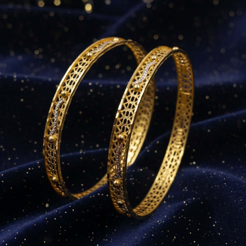 22K Gold Lightweight Designer Bangles | Elegant Traditional Festive Wear