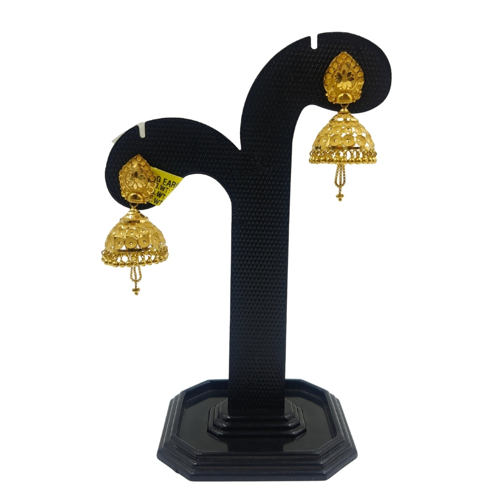22K Gold Traditional Jhumka Earrings | Elegant Festive & Bridal Jewelry
